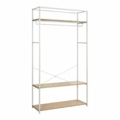 Mob In Valets De Nuits Et Portants Portant Vêtements Bois Et Métal Blanc L110 X H200cm