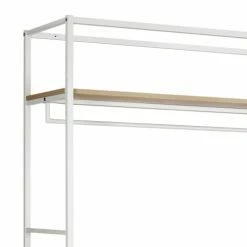 Mob In Valets De Nuits Et Portants Portant Vêtements Bois Et Métal Blanc L110 X H200cm -Meubles d'appoint Soldes portant vetements bois et metal blanc l110 x h200cm 3