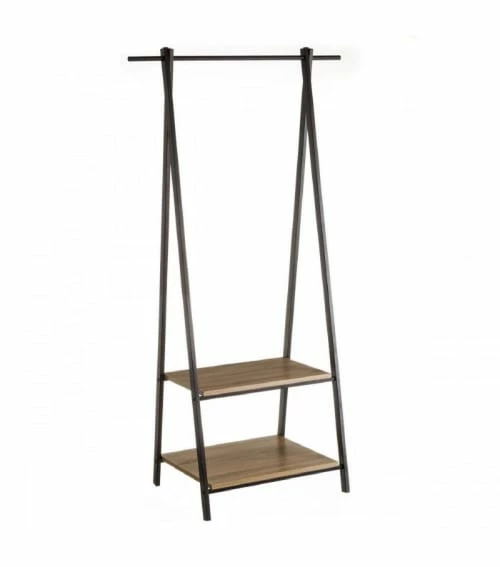 Wadiga Portemanteaux Et Patères Portant Vêtements Bois Et Métal Noir 3 Wadiga Portemanteaux Et Patères Portant Vêtements Bois Et Métal Noir