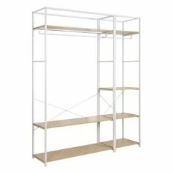 Mob In Valets De Nuits Et Portants Portants Vêtements En Bois Et Métal Blanc - Lot De 2