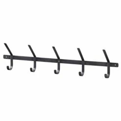 Woood Valets De Nuits Et Portants Porte Manteau 5 Crochets En Métal Noir