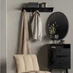 Woood Valets De Nuits Et Portants Porte Manteau 5 Portants En Métal Noir -Meubles d'appoint Soldes porte manteau 5 portants en metal noir 3