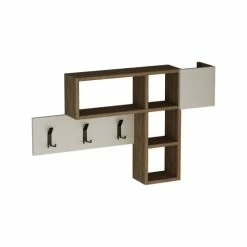 Toilinux Portemanteaux Et Patères Porte Manteau Effet Bois De Chêne Blanc