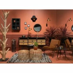 Nouveaux produits -Meubles d'appoint Soldes porte manteau en bois recycle fonce de mangrove 1