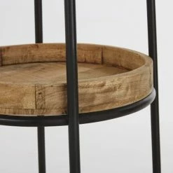 Nouveaux produits -Meubles d'appoint Soldes porte manteau en metal noir et manguier 1000 3 31 215240 2