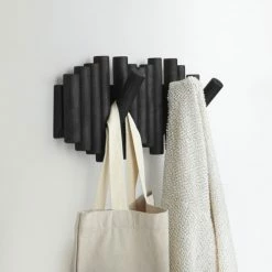 Nouveaux produits -Meubles d'appoint Soldes porte manteaux 5 crochets noir 38x17cm 1