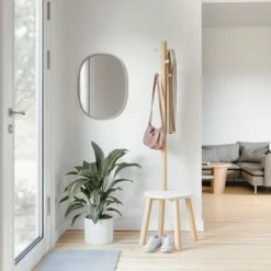 Umbra Portemanteaux Et Patères Porte Manteaux Tabouret Pillard Bois Naturel -Meubles d'appoint Soldes porte manteaux tabouret pillard bois naturel 3