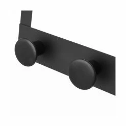 Wadiga Portemanteaux Et Patères Portemanteau De Porte 3 Crochets En Métal Et ABS Noir 30x8,5x20cm -Meubles d'appoint Soldes portemanteau de porte 3 crochets en metal et abs noir 30x8 5x20cm 3