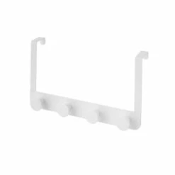 Wadiga Portemanteaux Et Patères Portemanteau De Porte 4 Crochets En Métal Et ABS Noir 35x8,5x20cm -Meubles d'appoint Soldes portemanteau de porte 4 crochets en metal et abs blanc 35x8 5x20cm 4