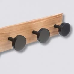 Five Simply Smart Portemanteaux Et Patères Portemanteau Mural 4 Accroches Bois Et Noir - 40x6.5x8cm -Meubles d'appoint Soldes portemanteau mural 4 accroches bois et noir 40x6 5x8cm 2