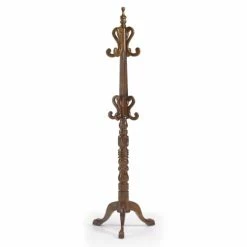 MOYCOR Portemanteaux Et Patères Portemanteau Rotatif En Bois D'acajou Marron H190