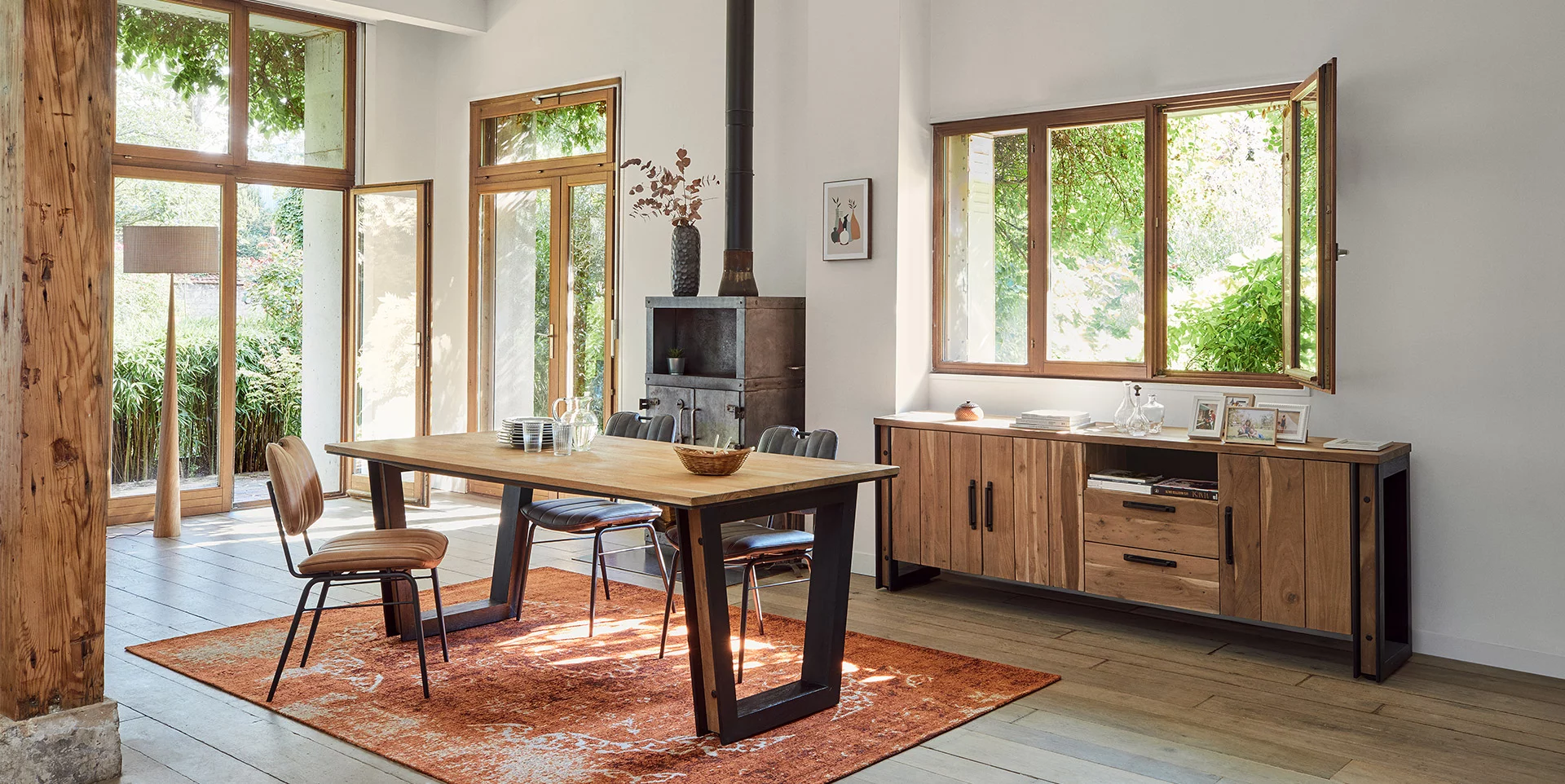 Meubles d'appoint Soldes -Meubles d'appoint Soldes salle a manger CALIFORNIA table repas buffet ambiance