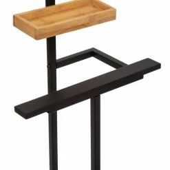 Five Simply Smart Valets De Nuits Et Portants Valet De Nuit Métal Noir Et Bambou - 40.5x22x114.5cm -Meubles d'appoint Soldes valet de nuit metal noir et bambou 40 5x22x114 5cm 1