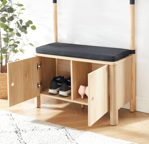 Baita Meubles D'entrée Et à Chaussures Vestiaire D'entrée Effet Chêne Et Gris H185cm Bois Et Gris 6 Baita Meubles D'entrée Et à Chaussures Vestiaire D'entrée Effet Chêne Et Gris H185cm Bois Et Gris – Image 4