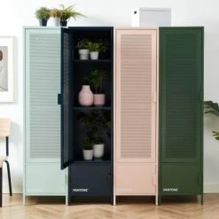 Meubles d'appoint Soldes -Meubles d'appoint Soldes vestiaire metal vert olive h180cm 1